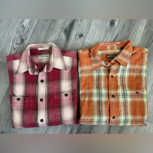 ORVIS Vintage Mens‎ Size Large Flannel Shirt Bundle